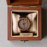 Wooden watch with personalized engraving for 5 year anniversary gift ideas for him