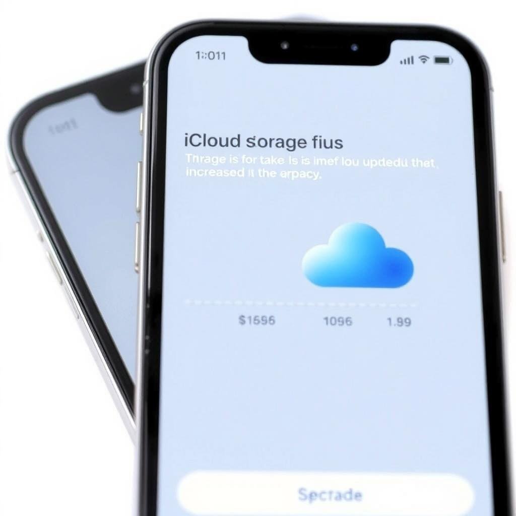 iCloud storage upgrade options on iPhone screen