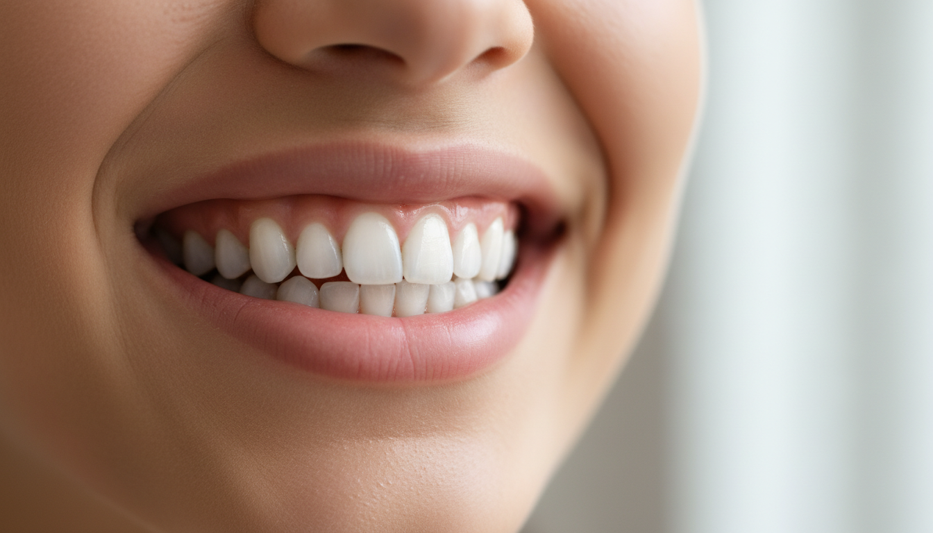 1 Daily Habit for Strong Teeth & Healthy Gums - person smiling with healthy white teeth