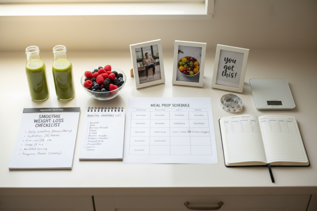 Action plan checklist for smoothie weight loss success