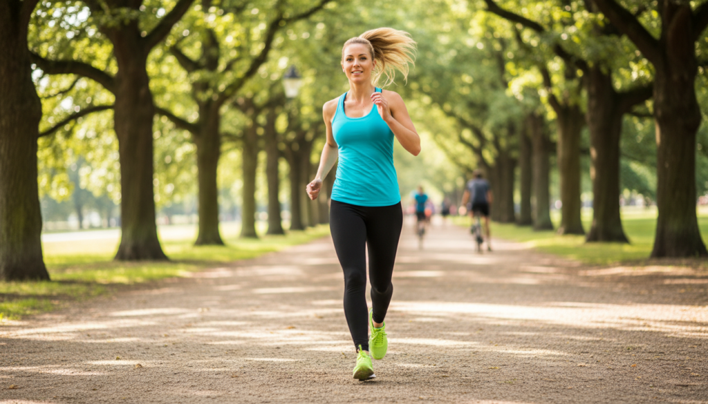 Active lifestyle walking outdoors for health and fitness