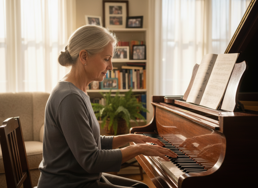 Adult learning to play piano as brain exercise for cognitive function Adult learning to play piano as brain exercise for cognitive function