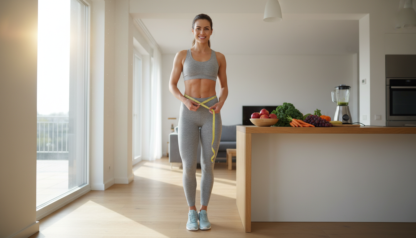 Flat belly in 7 days transformation healthy lifestyle concept