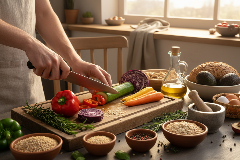 Healthy meal planning and food preparation for sustainability