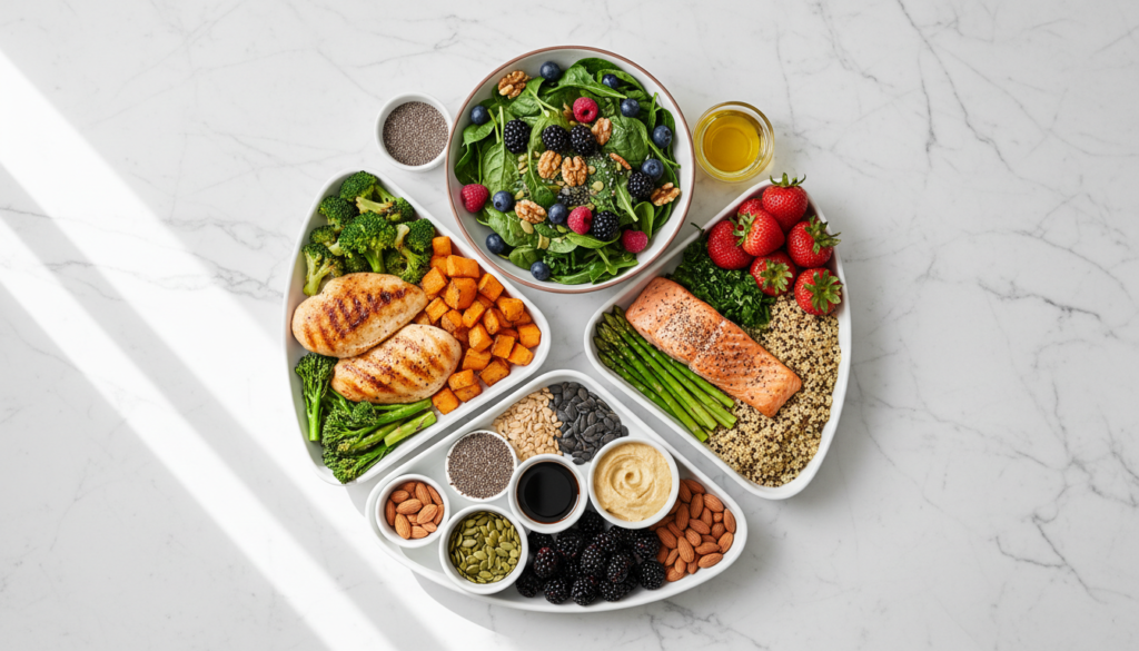 Healthy nutrition foods for flat belly and weight loss plan