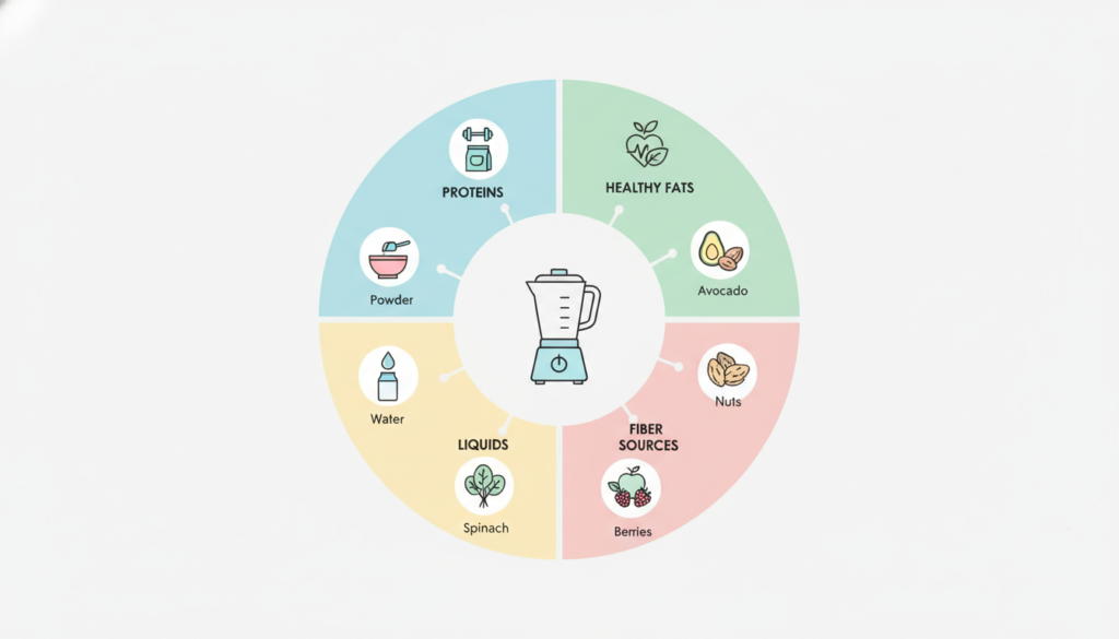 Infographic showing smoothie ingredients for weight losing and their benefits Infographic showing smoothie ingredients for weight losing and their benefits