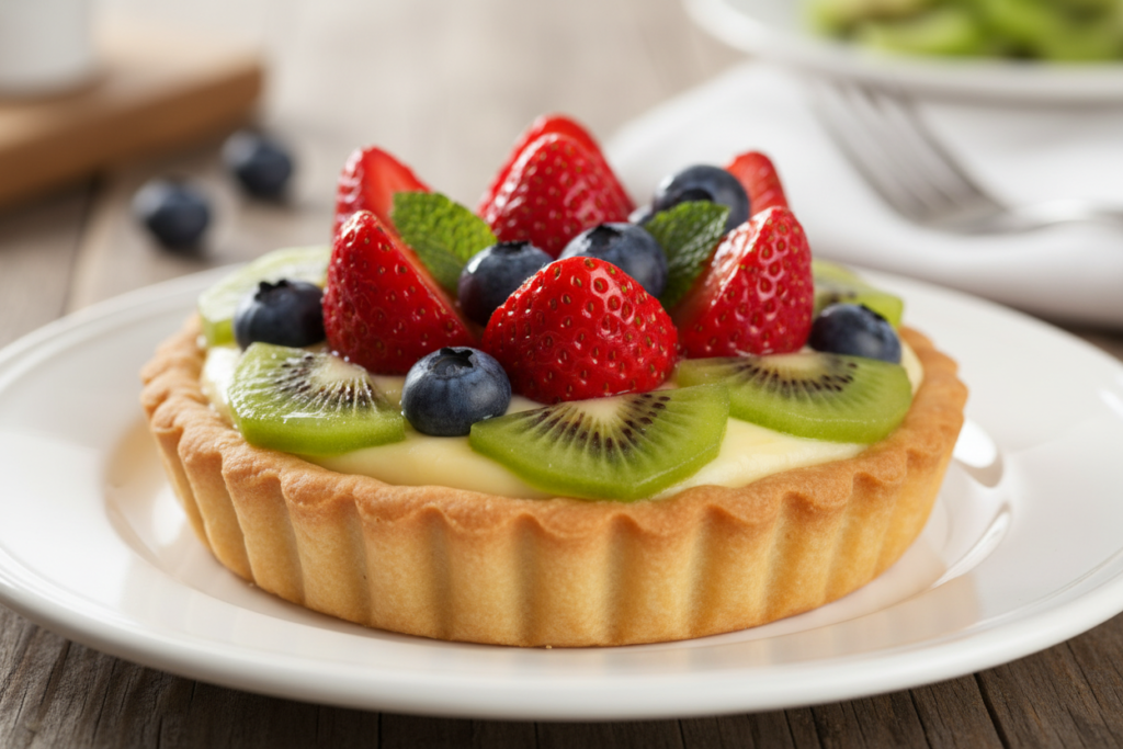 Mini fruit tart with custard and fresh berries Mini fruit tart with custard and fresh berries
