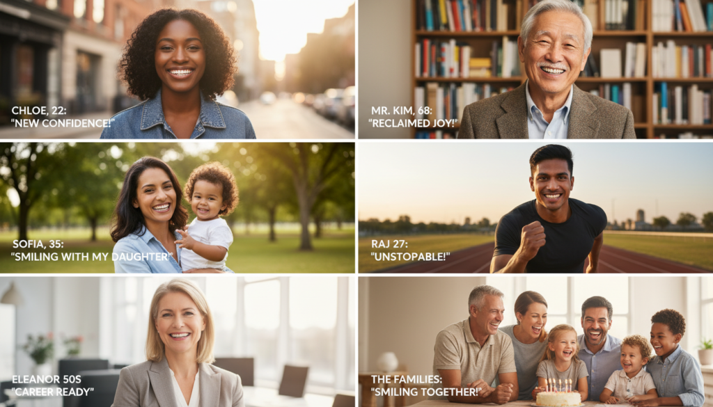 Person beginning their smile transformation journey with confidence Person beginning their smile transformation journey with confidence