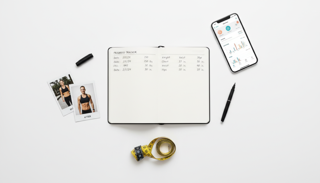 Progress tracking with measurements and fitness journal