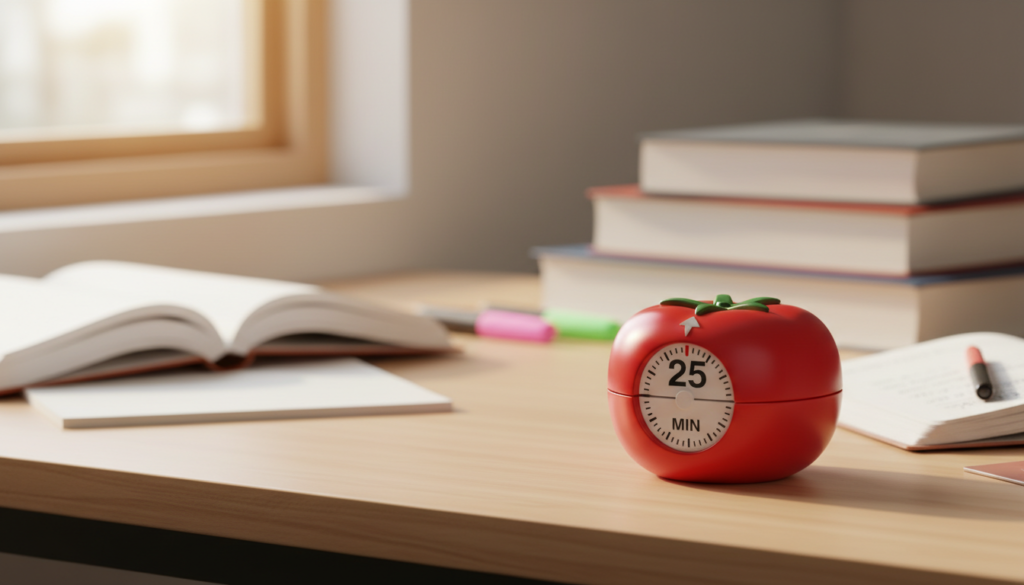 Timer showing 25 minutes for Pomodoro technique Timer showing 25 minutes for Pomodoro technique
