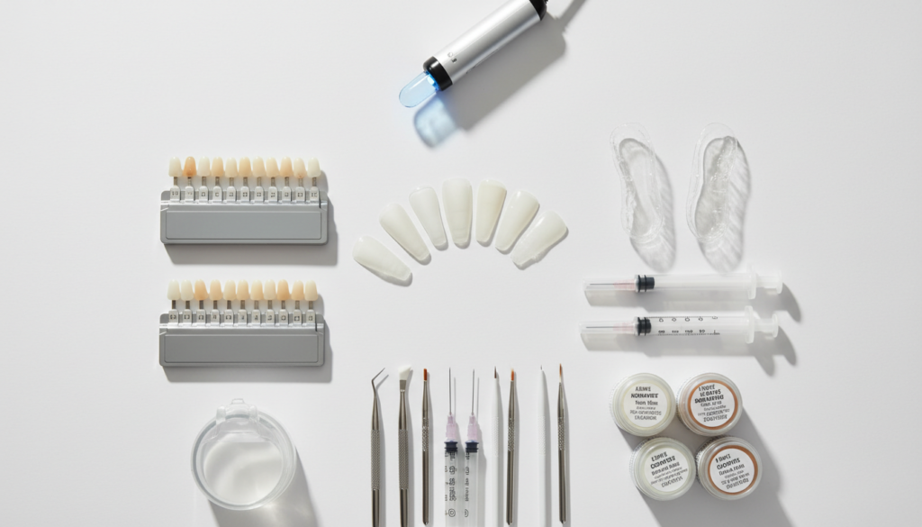 Various dental treatment tools and materials used in natural smile makeovers Various dental treatment tools and materials used in natural smile makeovers