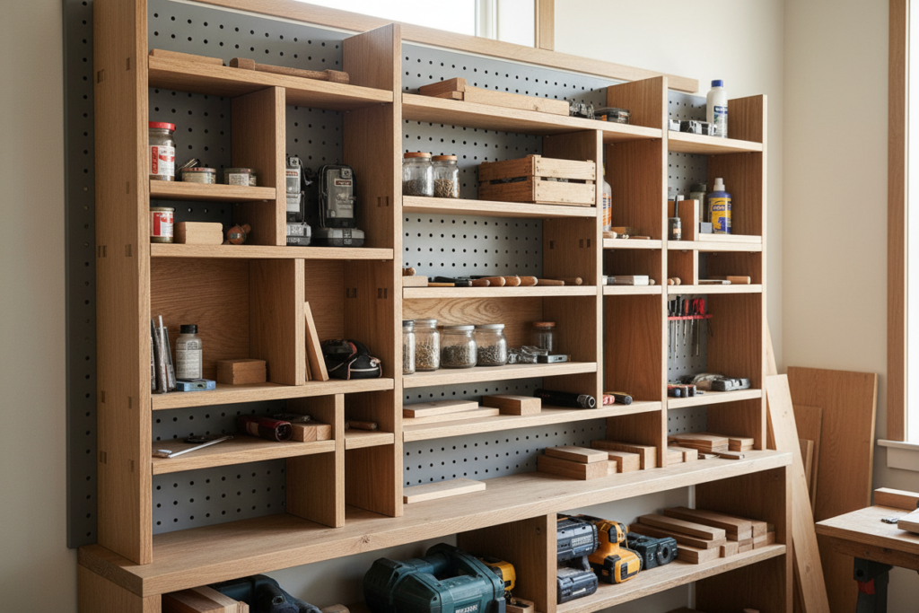 appropriately built wood storage shelf with right materials for load appropriately built wood storage shelf with right materials for load