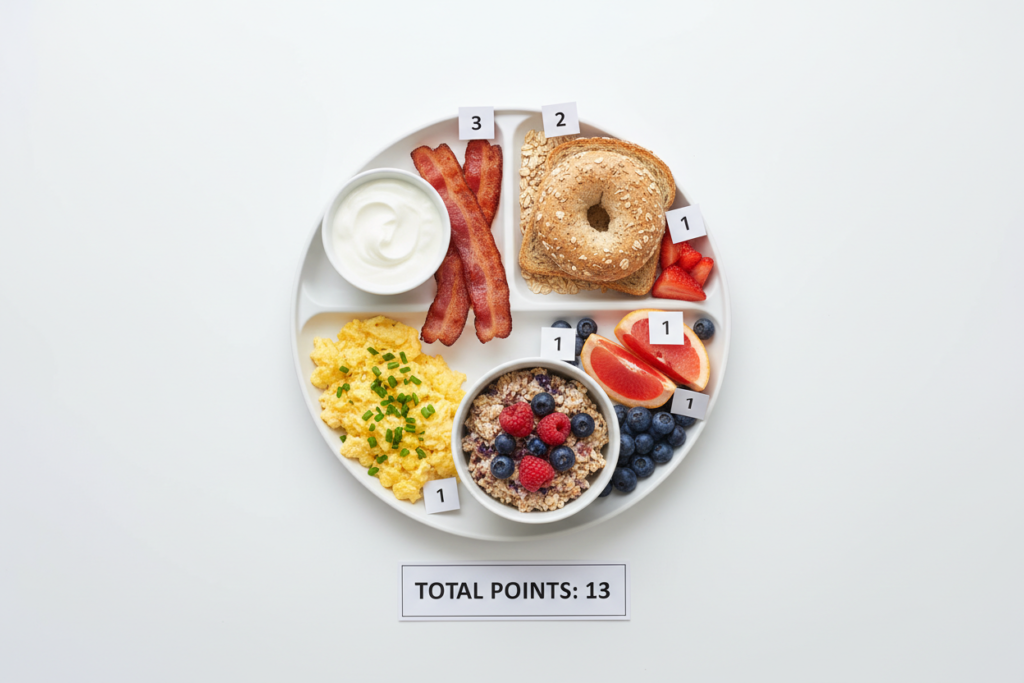 balanced breakfast plate with point calculations balanced breakfast plate with point calculations