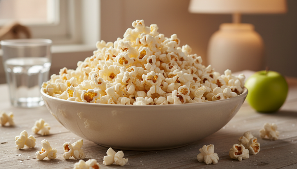 bowl of air-popped popcorn