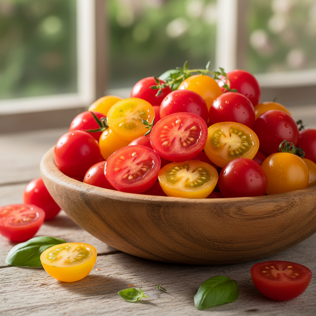 bowl of fresh cherry tomatoes
