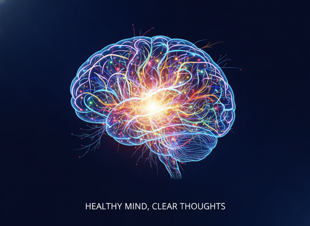 brain health illustration showing neural connections and cognitive function brain health illustration showing neural connections and cognitive function