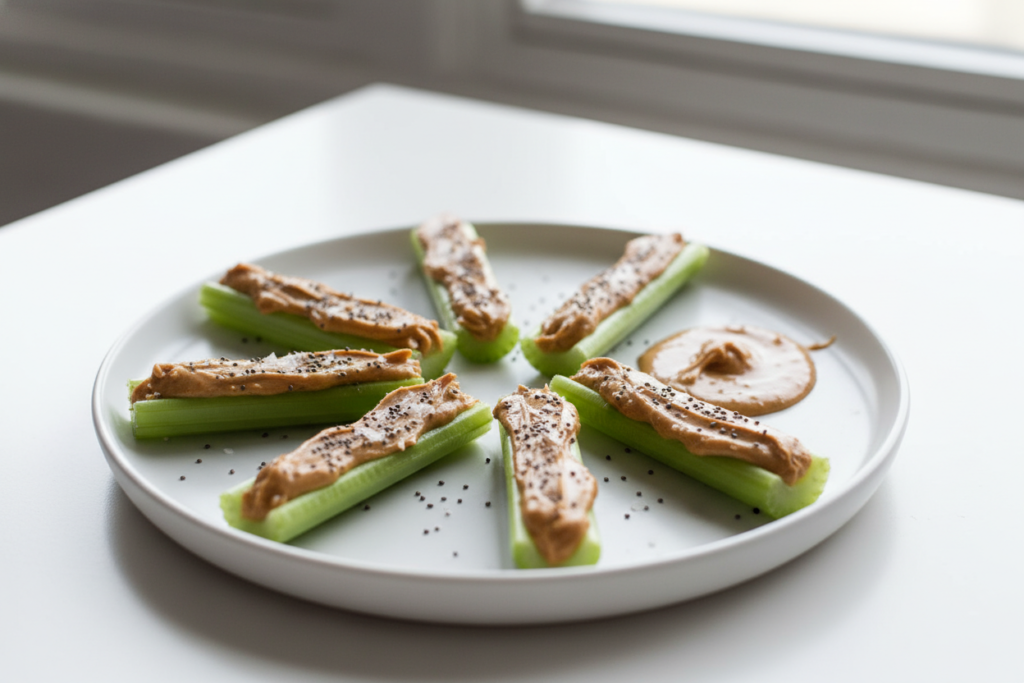 celery sticks with almond butter