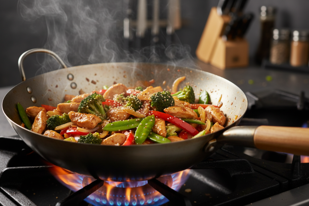 chicken vegetable stir fry dinner