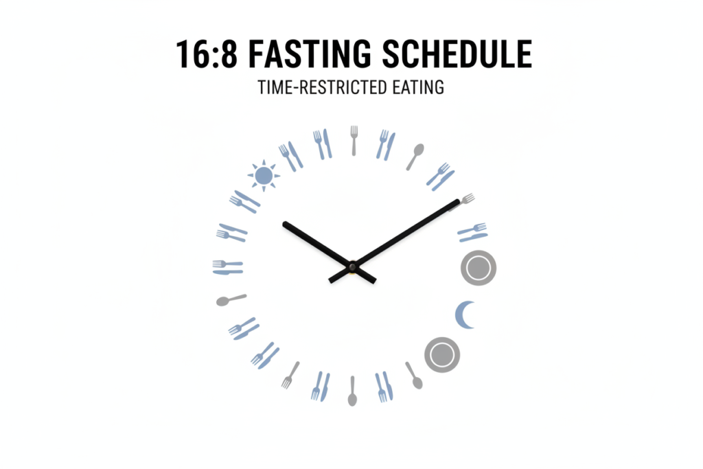 clock showing intermittent fasting eating window schedule for weight loss