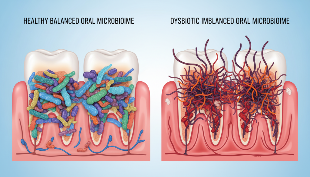 comparison of balanced versus imbalanced oral microbiome