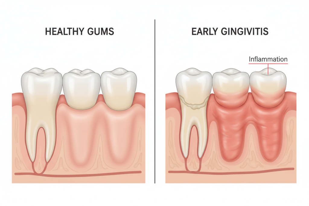 comparison of healthy and diseased gums comparison of healthy and diseased gums
