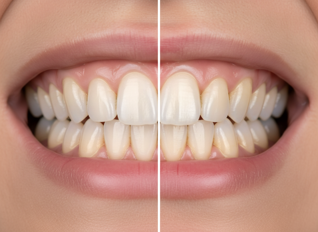 comparison showing stained teeth versus white teeth comparison showing stained teeth versus white teeth