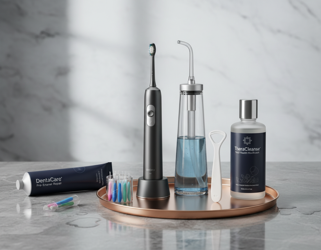 complete professional dental care system with all essential tools