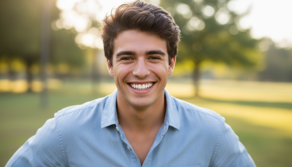 confident person with healthy smile confident person with healthy smile