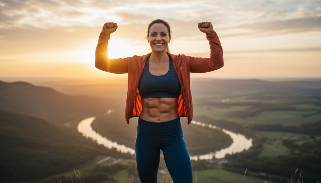 confident woman celebrating weight loss success