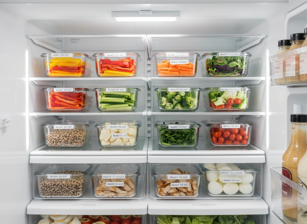 containers of pre-chopped vegetables