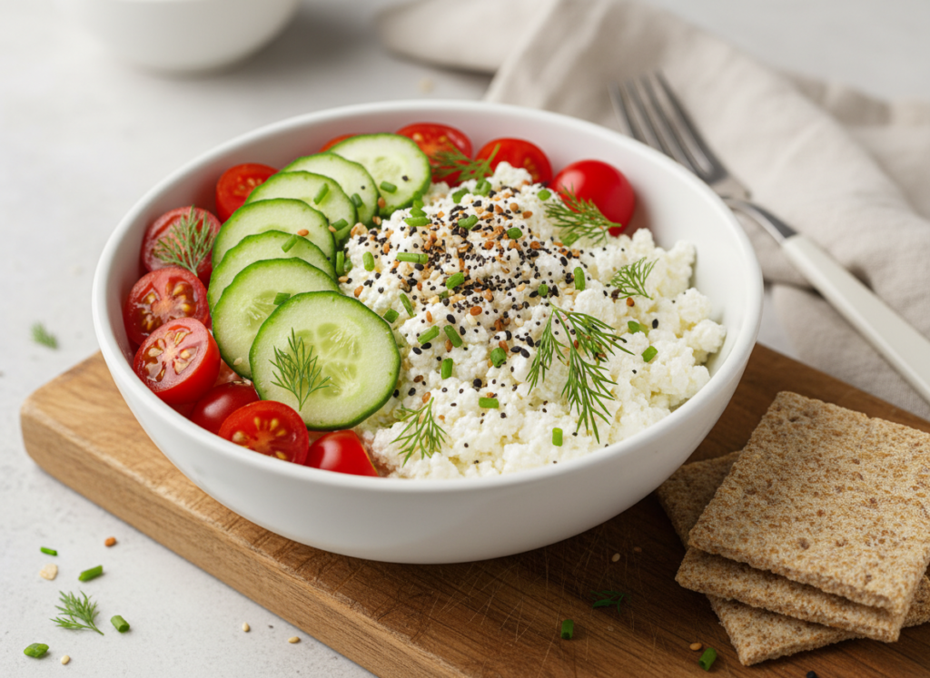 cottage cheese bowl with toppings