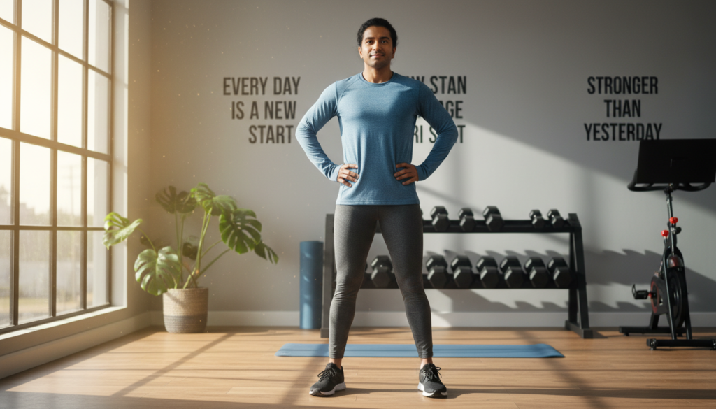 determined person starting weight loss journey with confidence