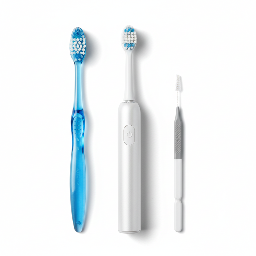 different types of toothbrushes including manual and electric options