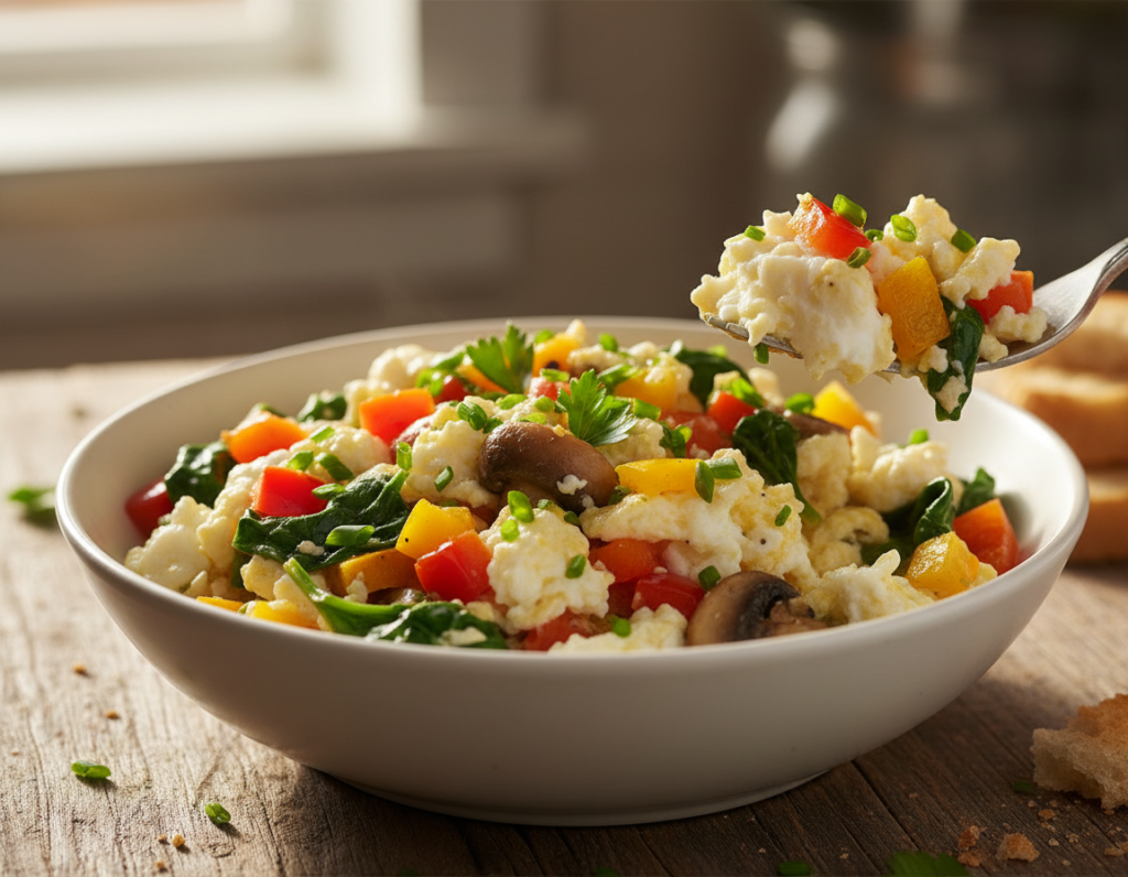 egg white vegetable scramble breakfast