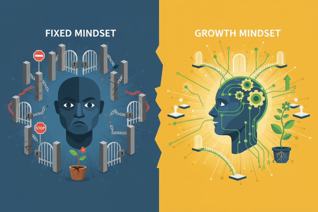 fixed mindset versus growth mindset comparison