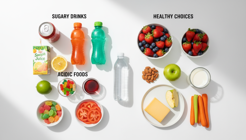 foods and drinks that affect oral health and cause plaque buildup