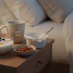 foods that burn fat while sleeping arranged on bedside table