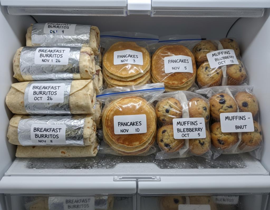 freezer breakfast items labeled and organized freezer breakfast items labeled and organized