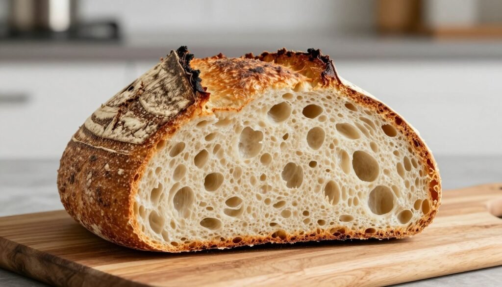 fresh sourdough bread with crispy crust