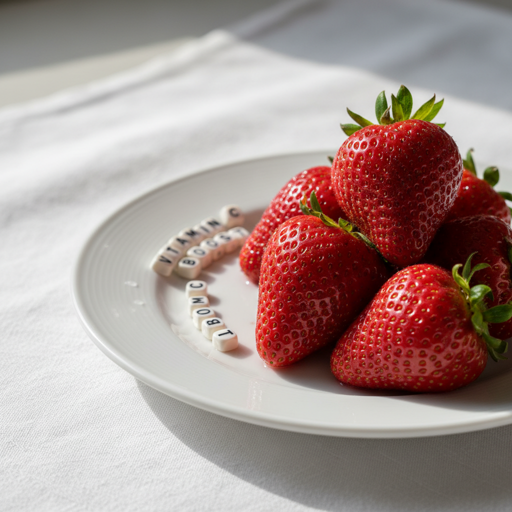 fresh strawberries rich in vitamin C for gum health
