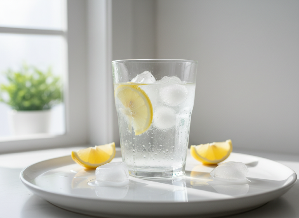 glass of water with fresh lemon for hydration and weight loss
