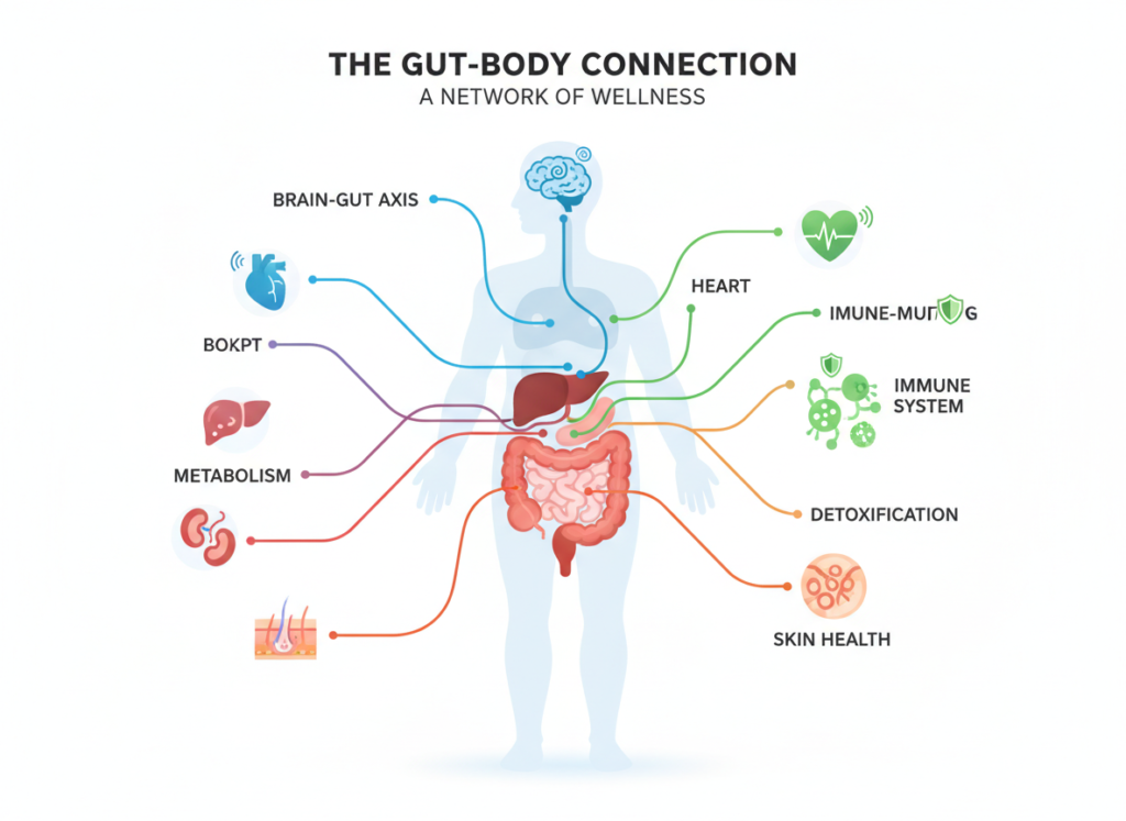 gut health connection to overall body health and immune system