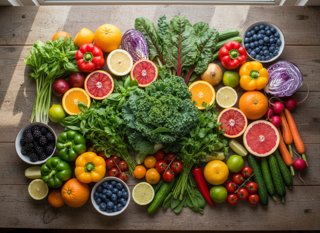 healthy foods for gum health including vegetables and fruits