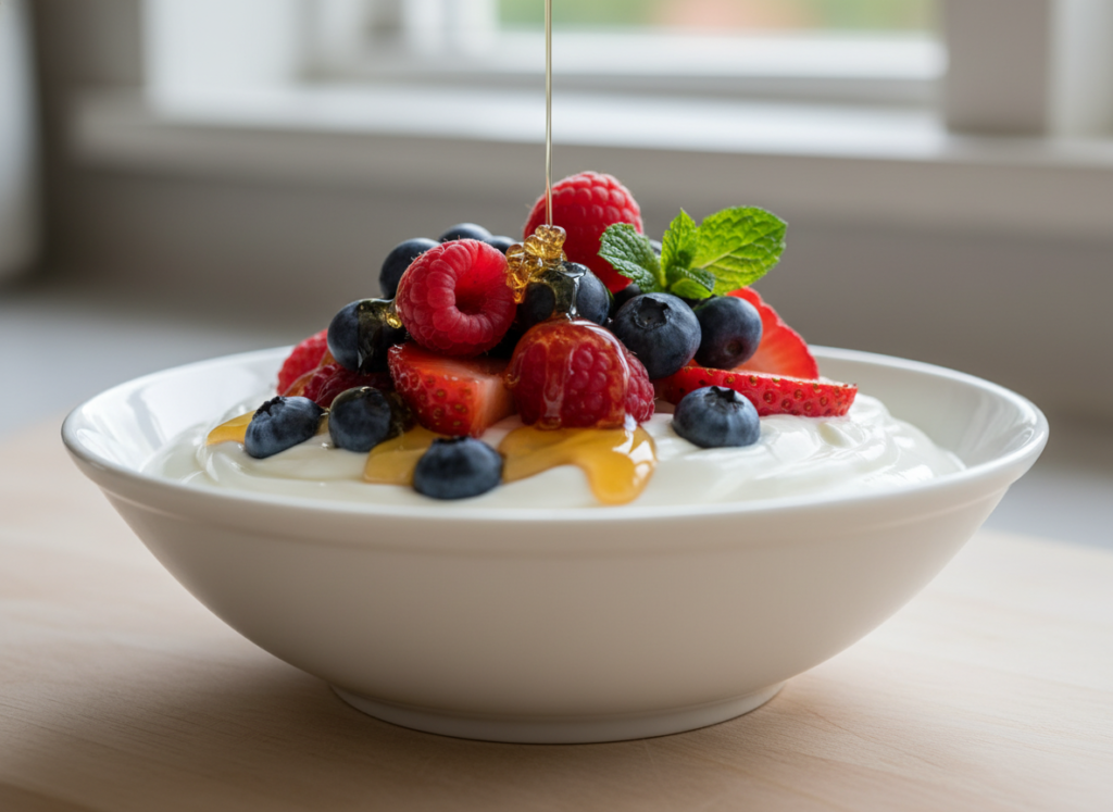healthy fruit dessert with yogurt healthy fruit dessert with yogurt