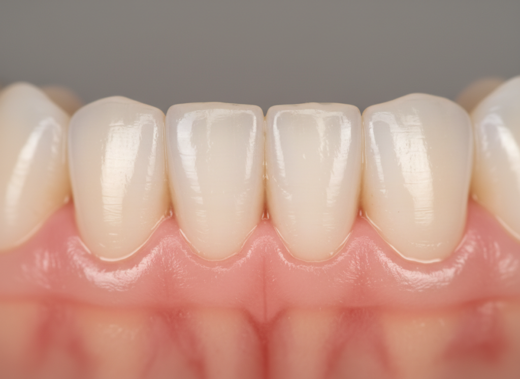 healthy teeth and gums close-up showing results of good oral health