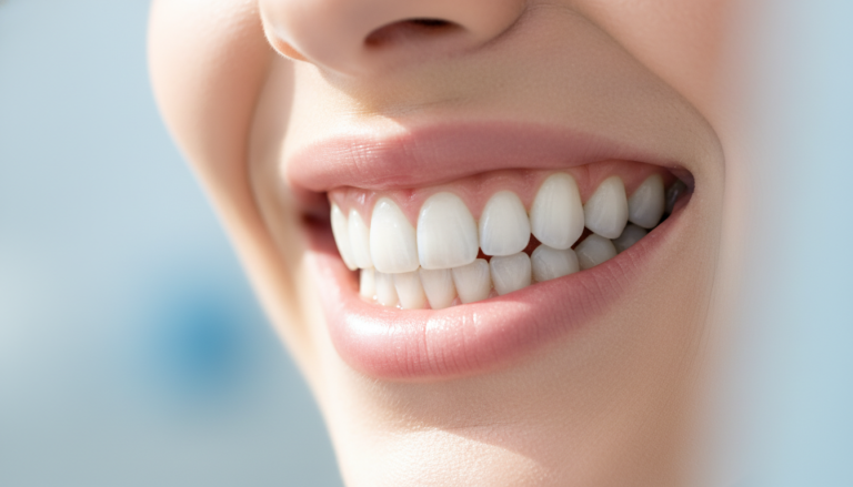 healthy white teeth showing strong tooth enamel