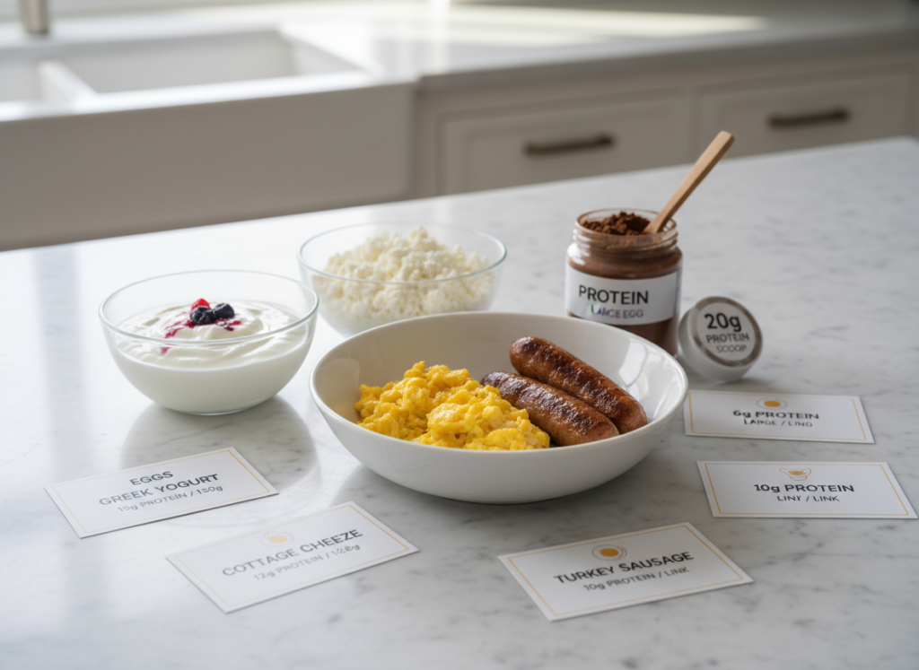 high protein breakfast ingredients including eggs and greek yogurt high protein breakfast ingredients including eggs and greek yogurt