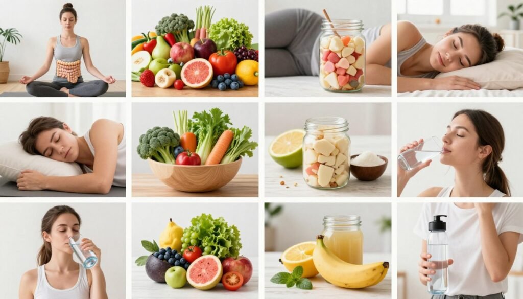 holistic gut health lifestyle including exercise, sleep, and nutrition