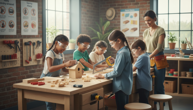 kids woodworking projects with children using tools