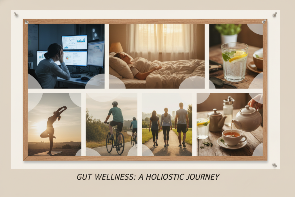 lifestyle factors affecting gut health including stress and sleep